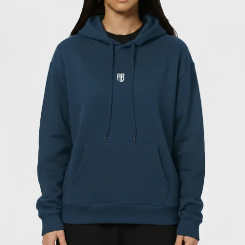 ANTETOKOUNBROS Unisex Hoodie Native Chest Logo Retro Blue Model