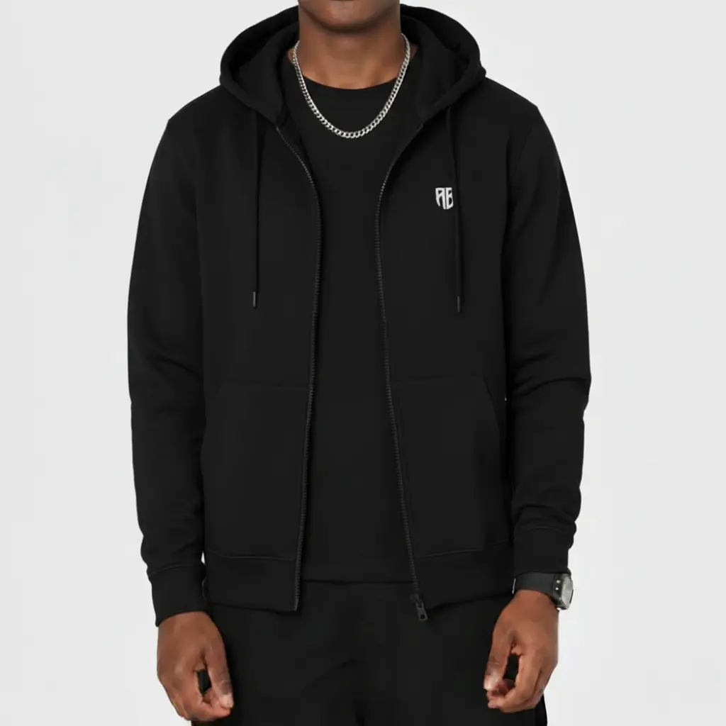ΑNTETOKOUNBROS Full Zip Hoodie Native Black Model