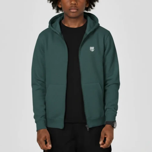 ΑΒ Kids' Full Zip Hoodie Native Green Model