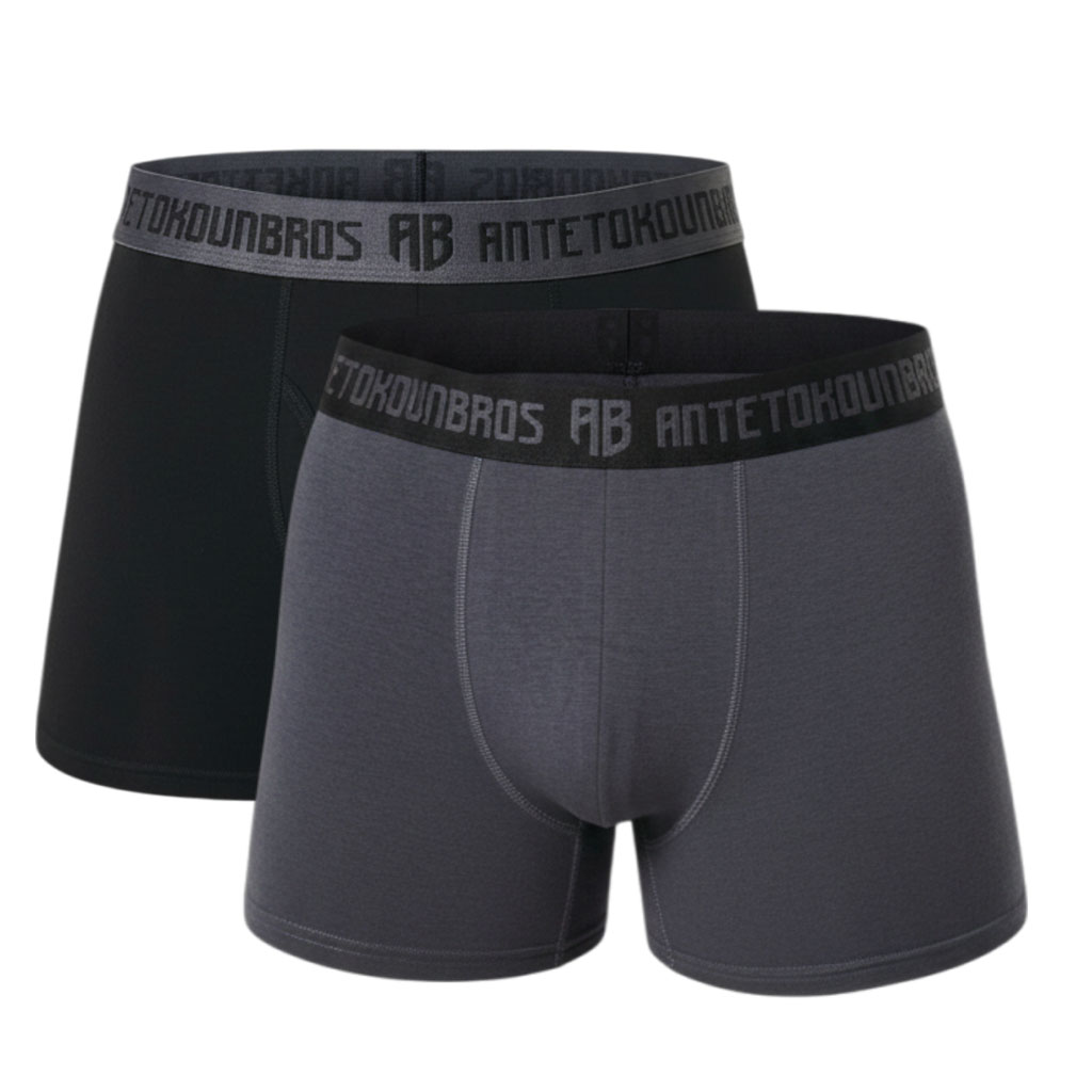 Εικόνα της Ανδρικά Εσώρουχα Boxer 2-Pack Μαύρο/Γκρί