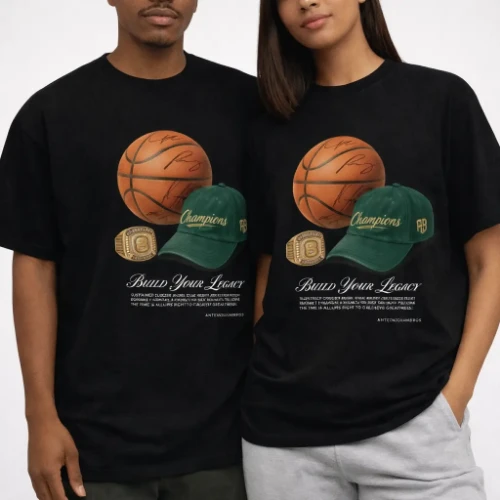 Antetokounbros Legacy Unisex Oversized Tee Black Model thumb