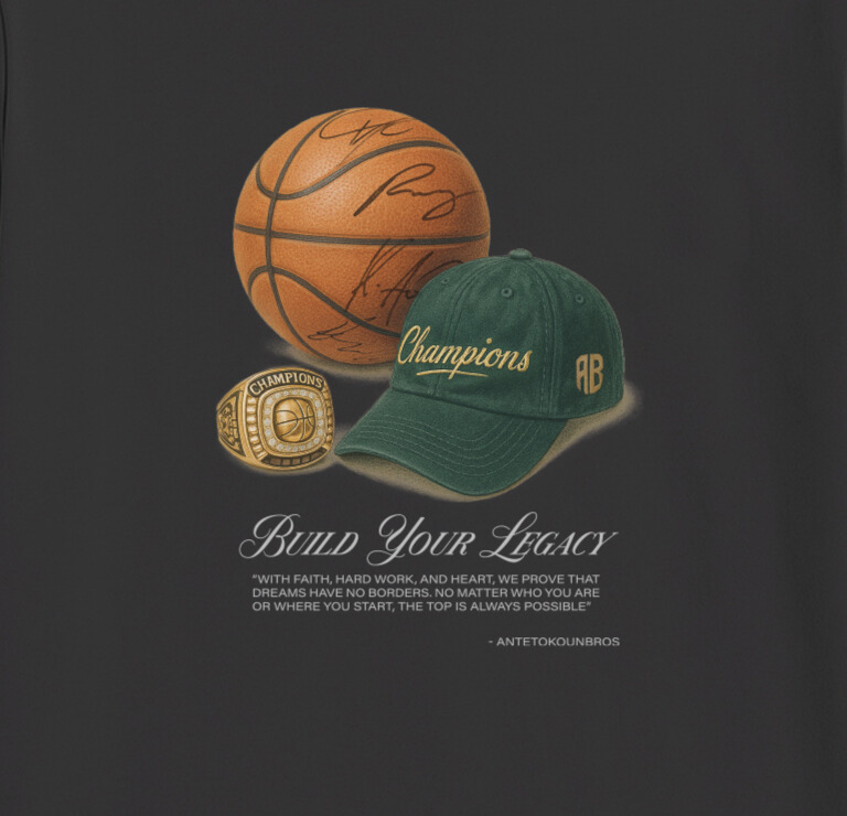 Antetokounbros Legacy Unisex Oversized Tee Black Detail