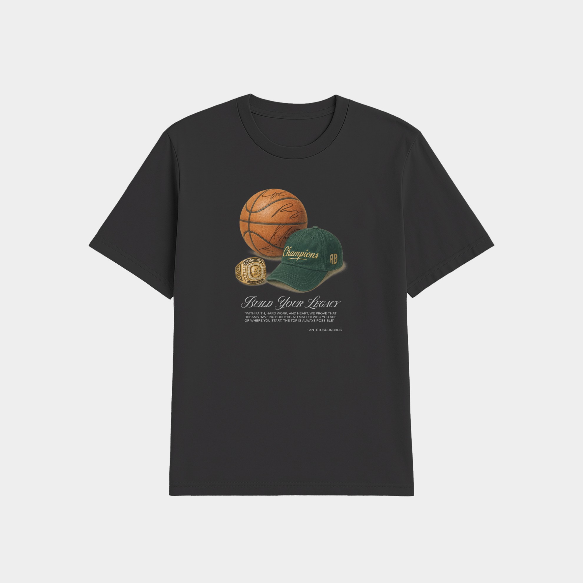 Antetokounbros Legacy Unisex Oversized Tee Black front 