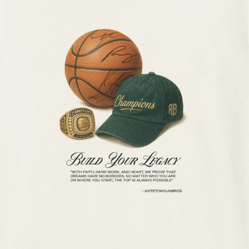 Antetokounbros Legacy Unisex Oversized Tee Off White Detail thumb