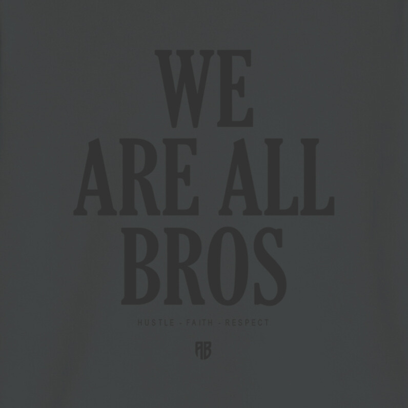 We Are All Bros Stonewashed Oversized Tee Carbon Detail