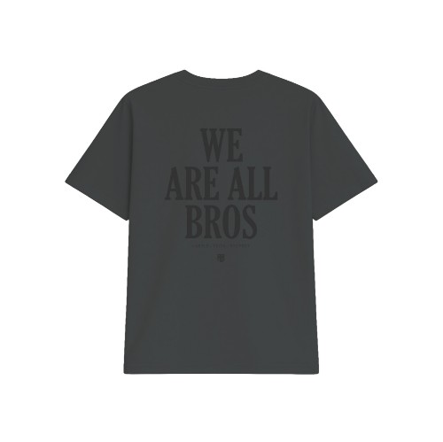 We Are All Bros Stonewashed Oversized Tee Carbon Back thumb