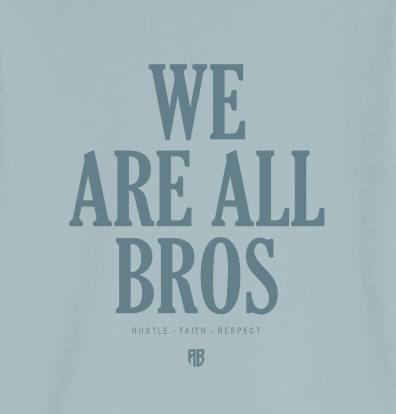 We Are All Bros Stonewashed Oversized Tee Ciel Detail
