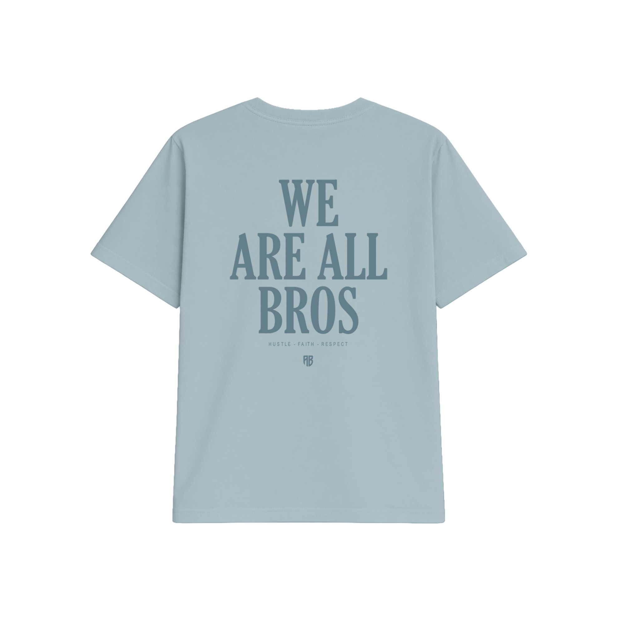 We Are All Bros Stonewashed Oversized Tee Ciel Back
