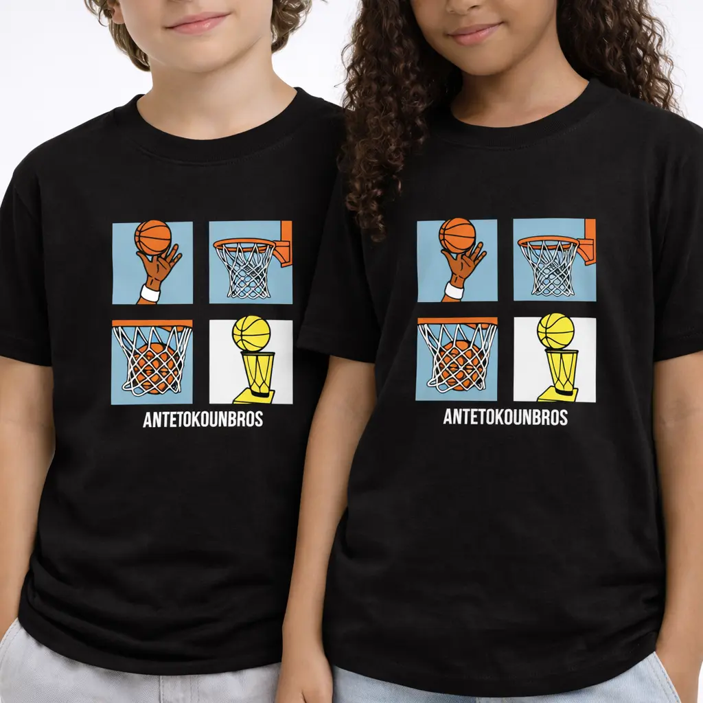 Antetokounbros Kid's Storyboard T-shirt Black Model