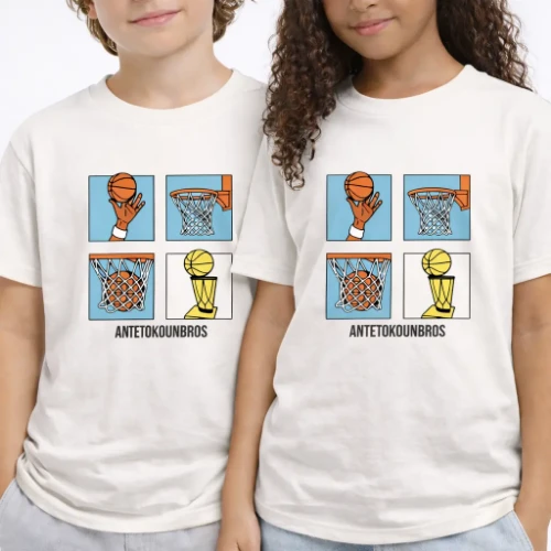 Antetokounbros Kid's Storyboard T-Shirt White Model thumb