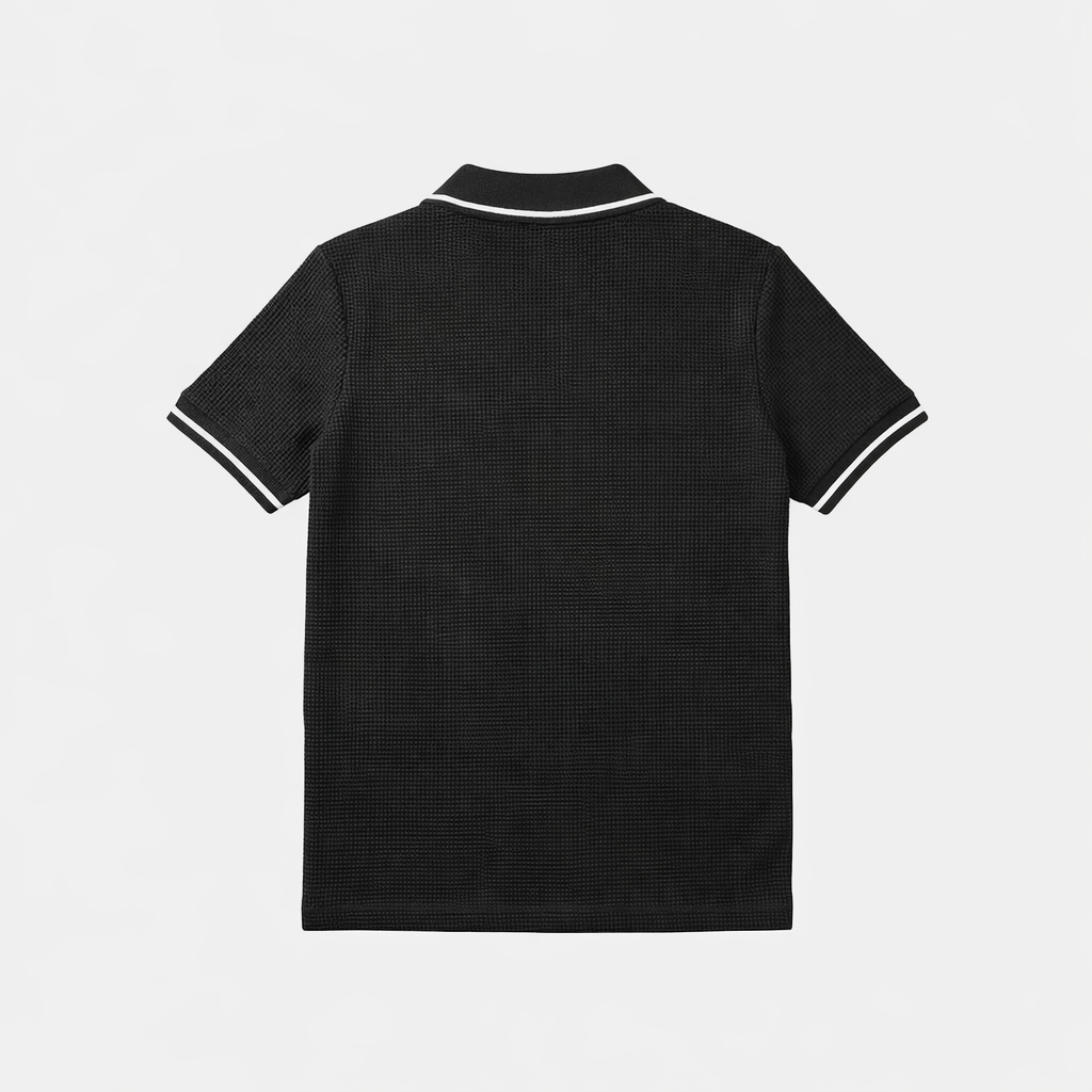 Antetokounbros Waffle Polo Tee Black Back