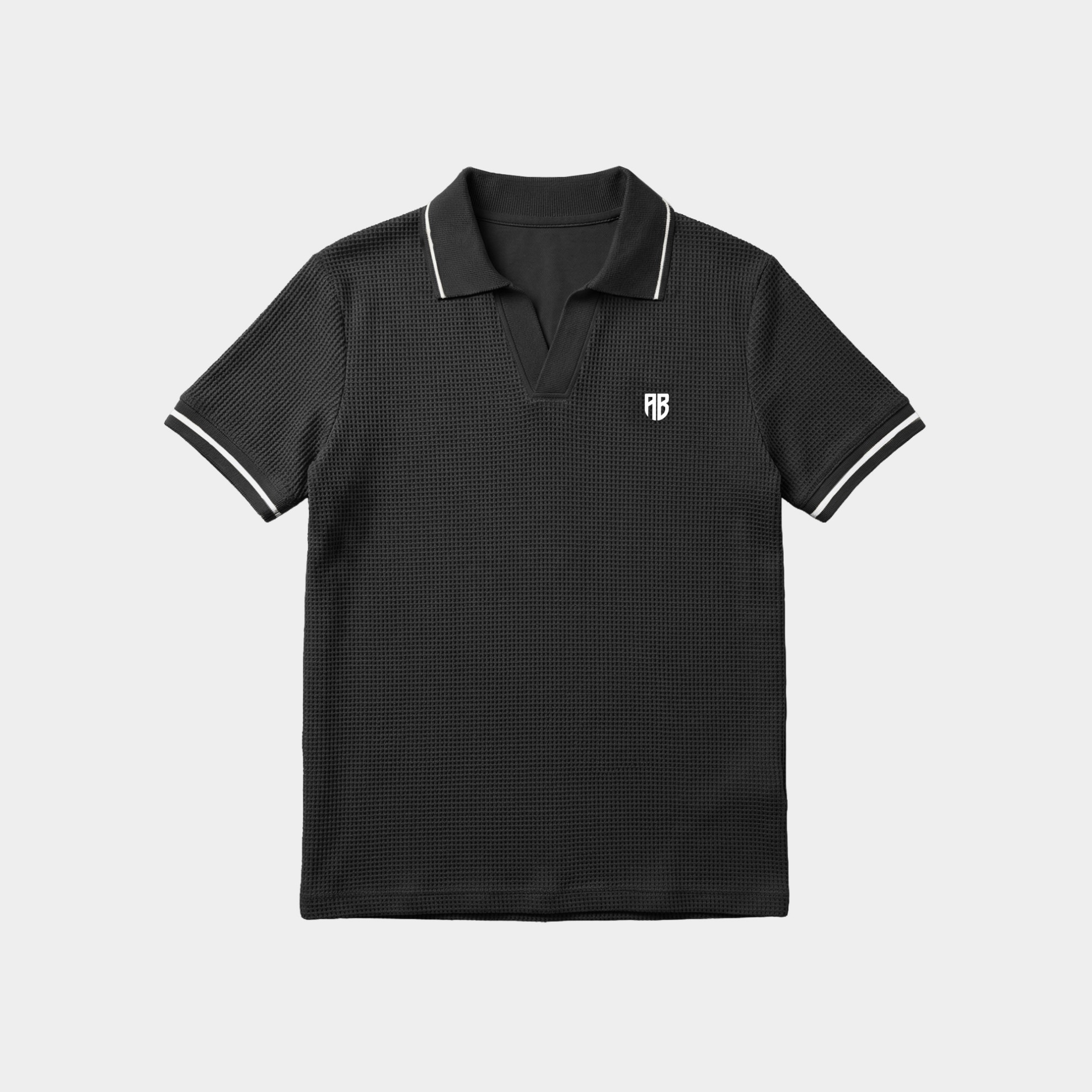 Antetokounbros Waffle Polo Tee Black Front
