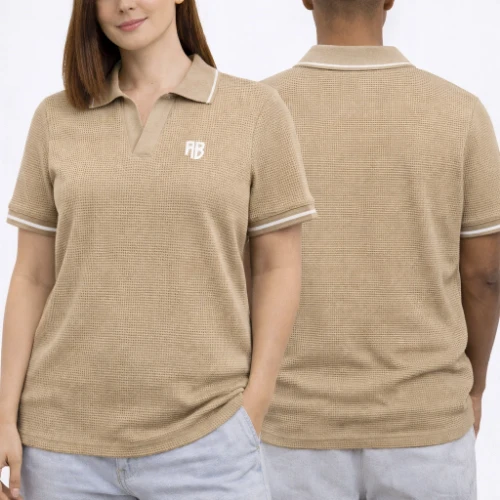 Antetokounbros Waffle Polo Tee Beige Model thumb