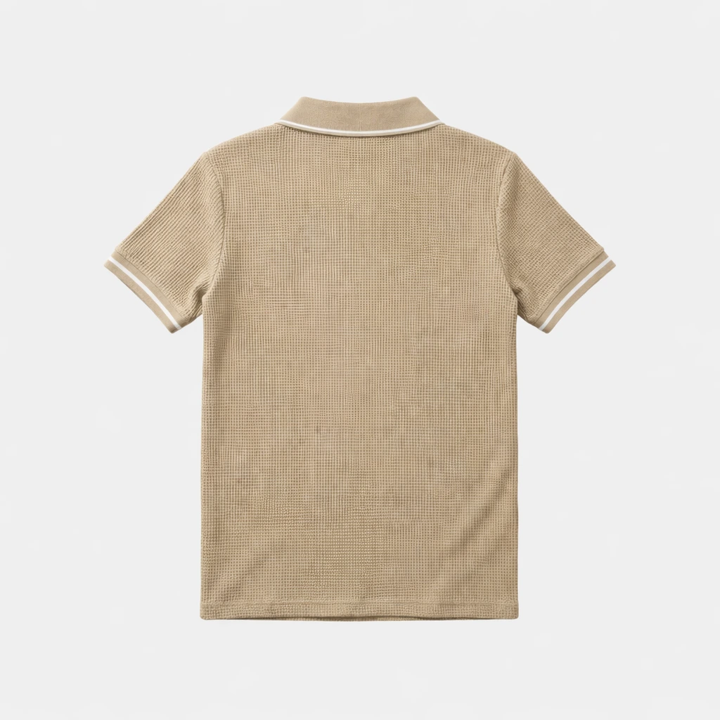 Antetokounbros Waffle Polo Tee Beige Back