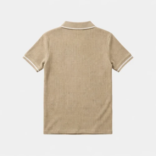Antetokounbros Waffle Polo Tee Beige Back thumb