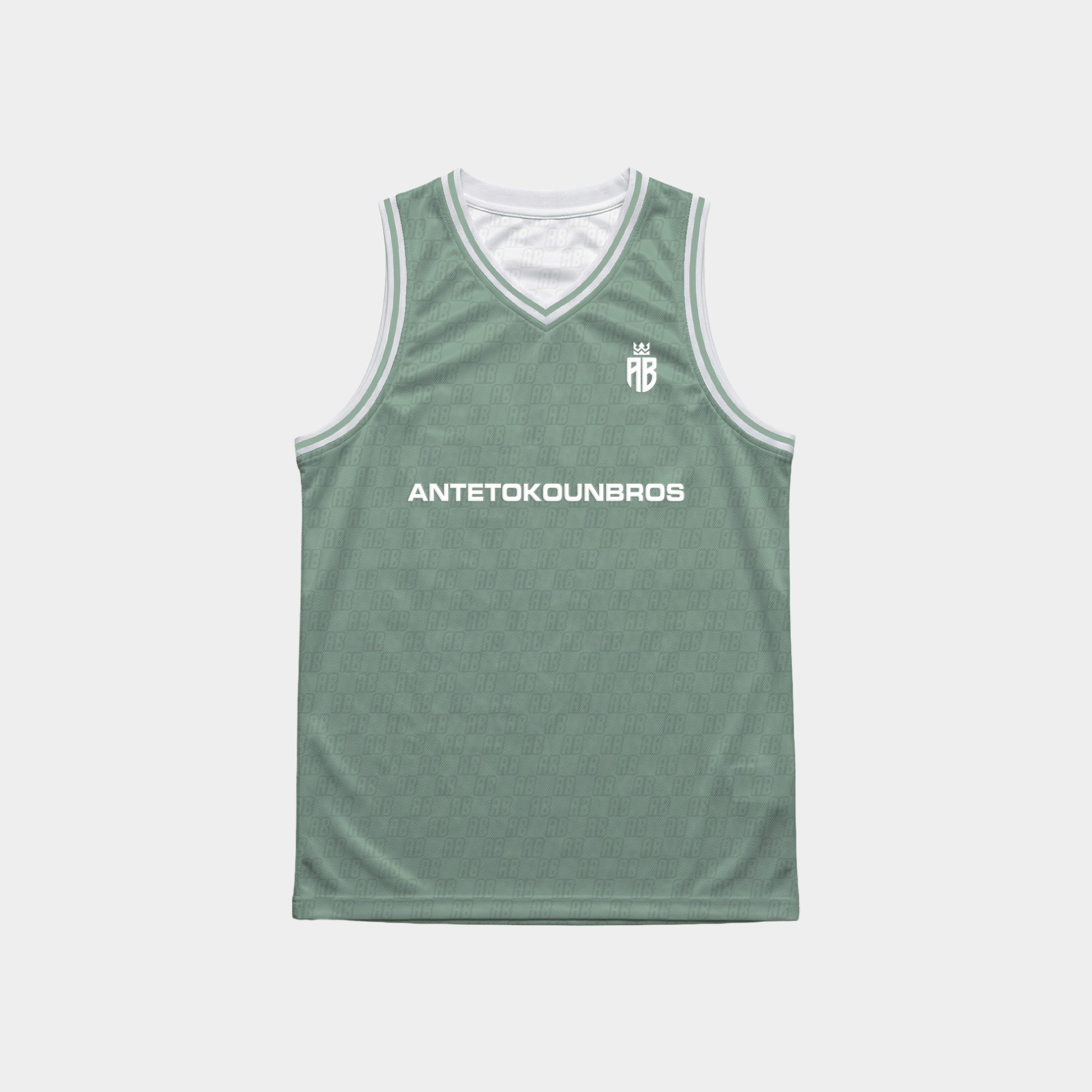 Antetokounbros Basketball Jersey Sage Green Front