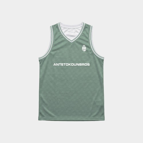 Antetokounbros Basketball Jersey Sage Green Front thumb