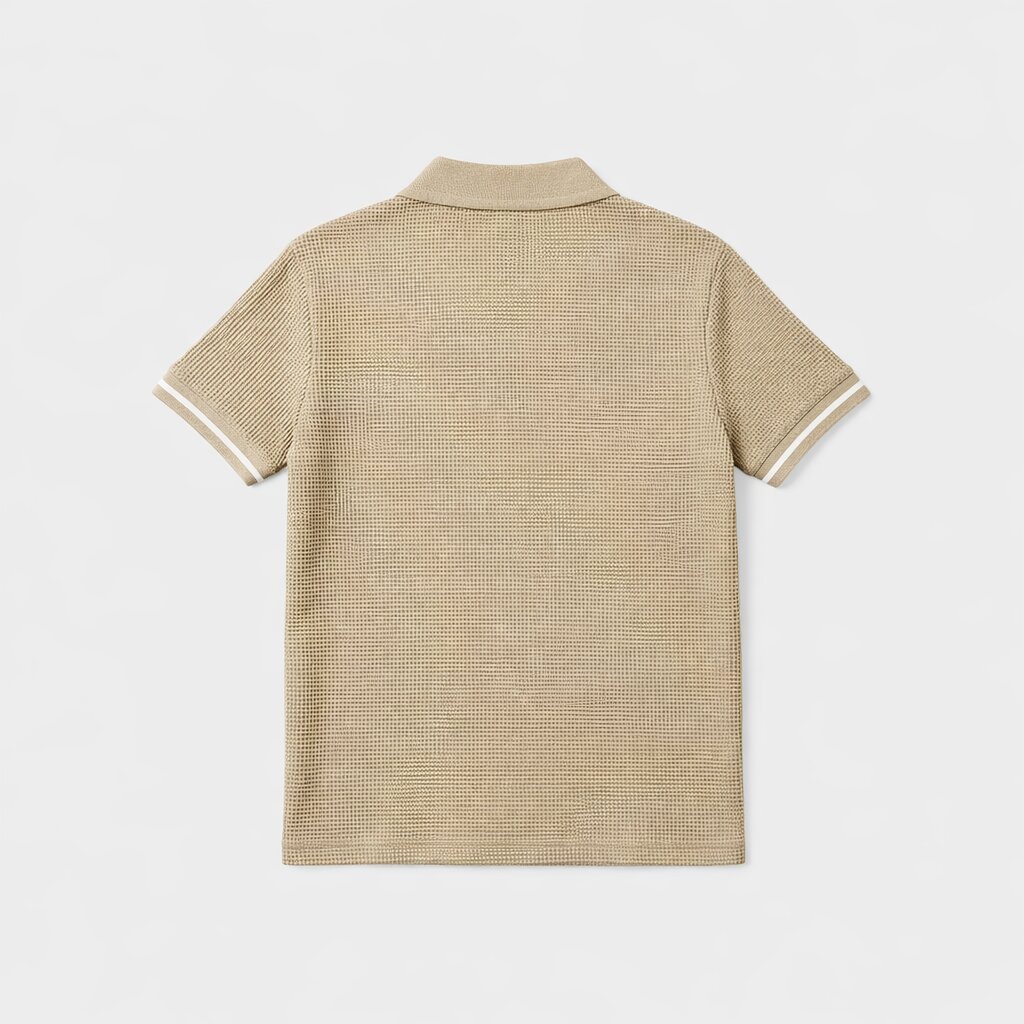 Antetokounbros Waffle Polo Tee Beige Back