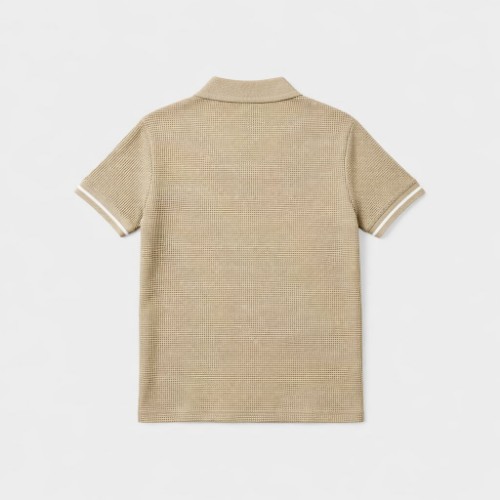 Antetokounbros Waffle Polo Tee Beige Back thumb