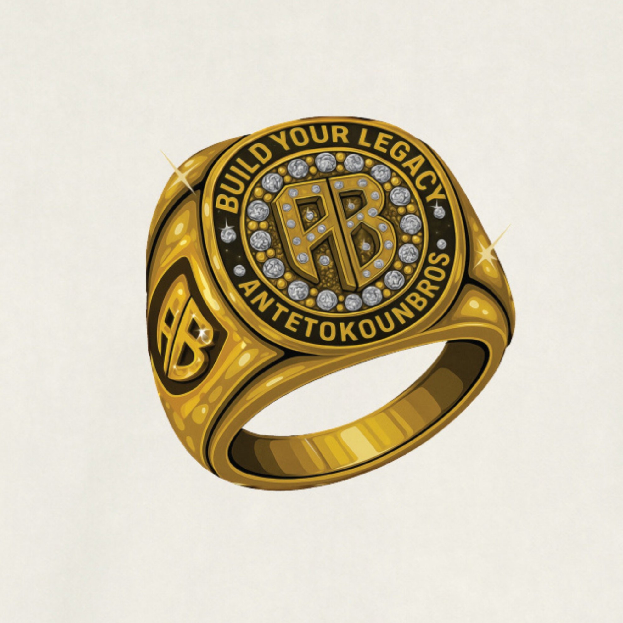 Antetokounbros Championship Oversized Ring Tee Off White Detail