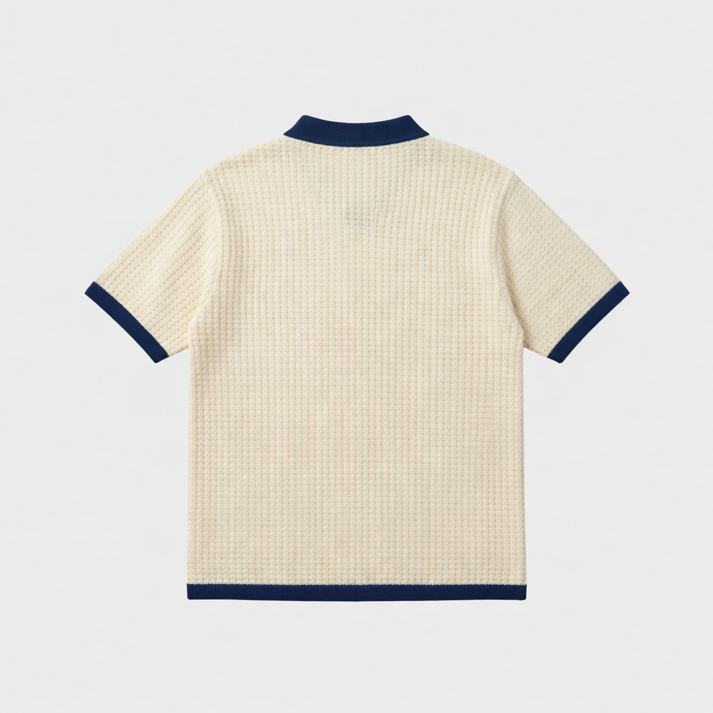 Picture of Antetokounbros Kintted  Oversized Polo Tee Off White 