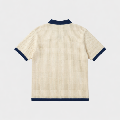 Antetokounbros Kintted  Oversized Polo Tee Off White Back