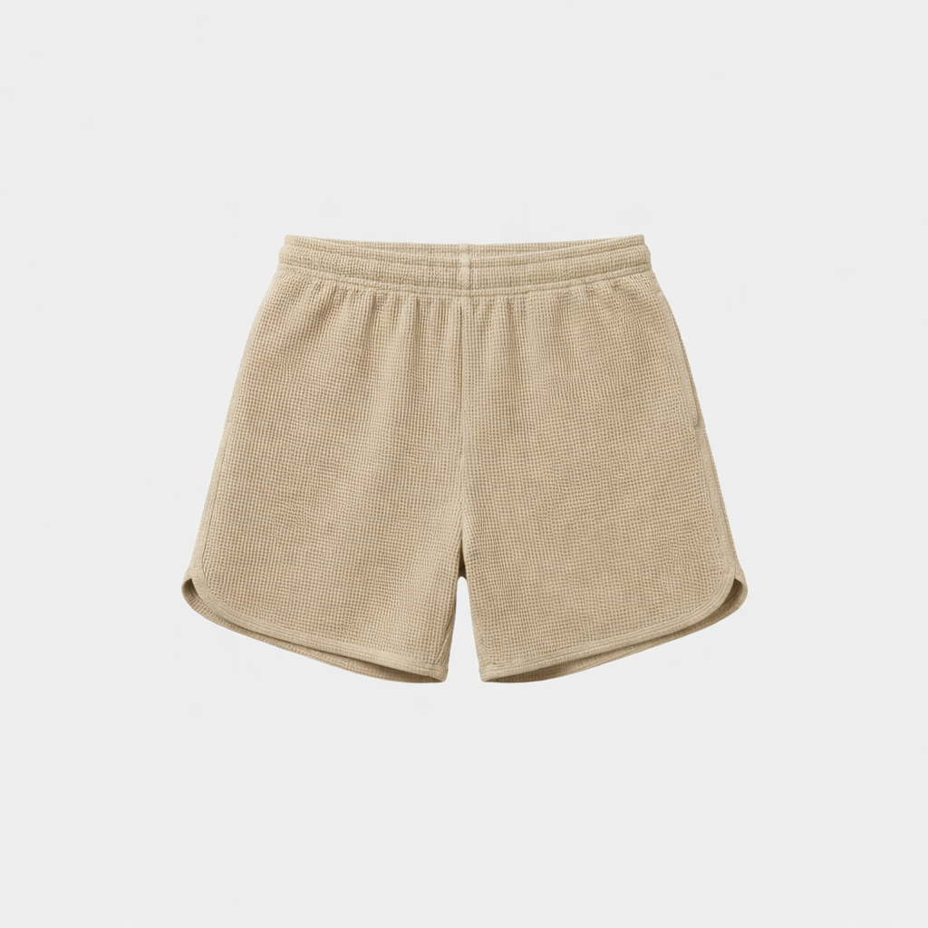 Antetokounbros Men's Retro Waffle Shorts Beige Back