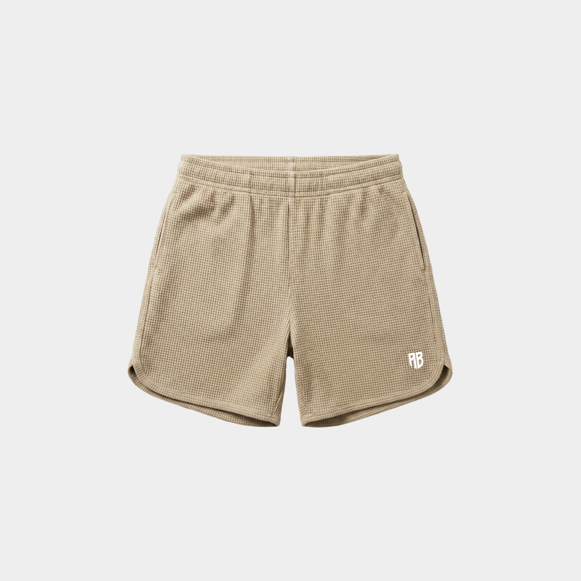 Antetokounbros Men's Retro Waffle Shorts Beige Front
