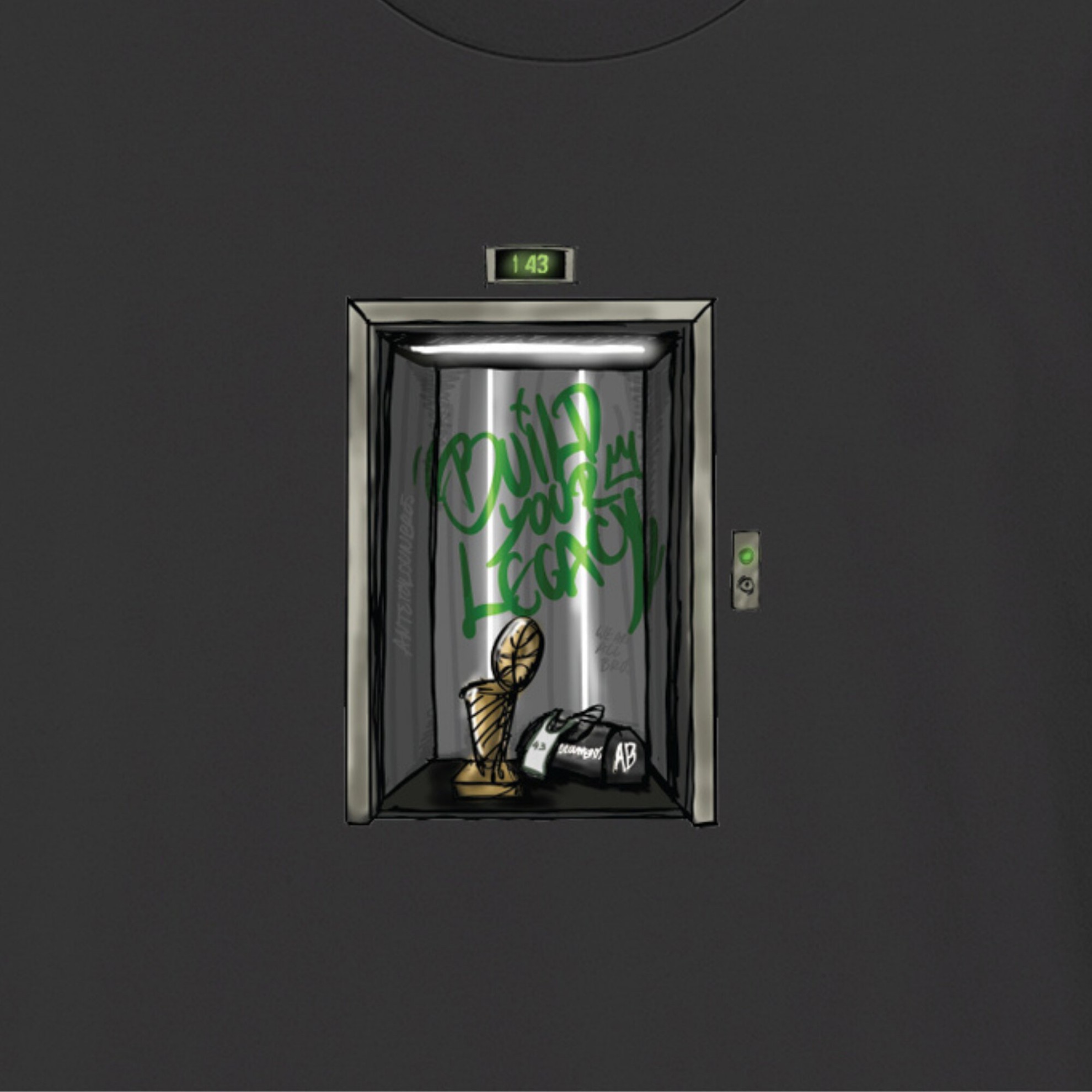 Antetokounbros Elevator Oversized T-Shirt Black Detail