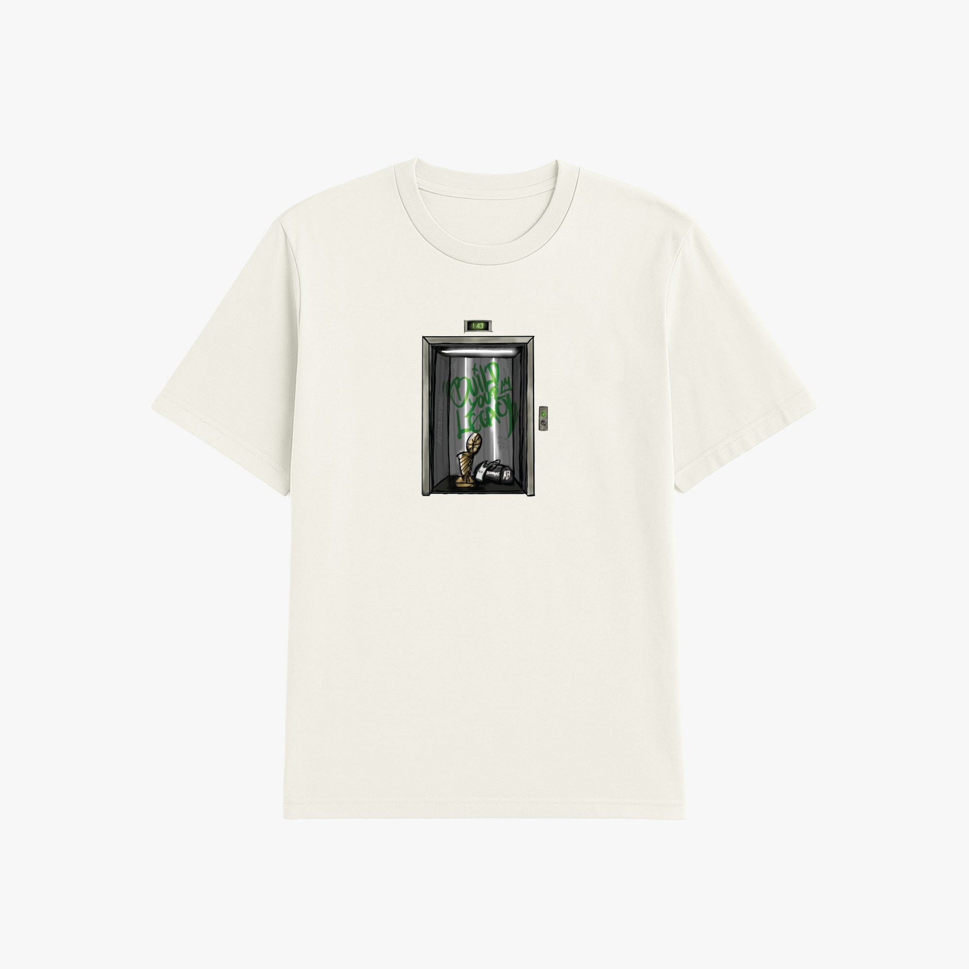 Antetokounbros Elevator Oversized T-Shirt Off White Front