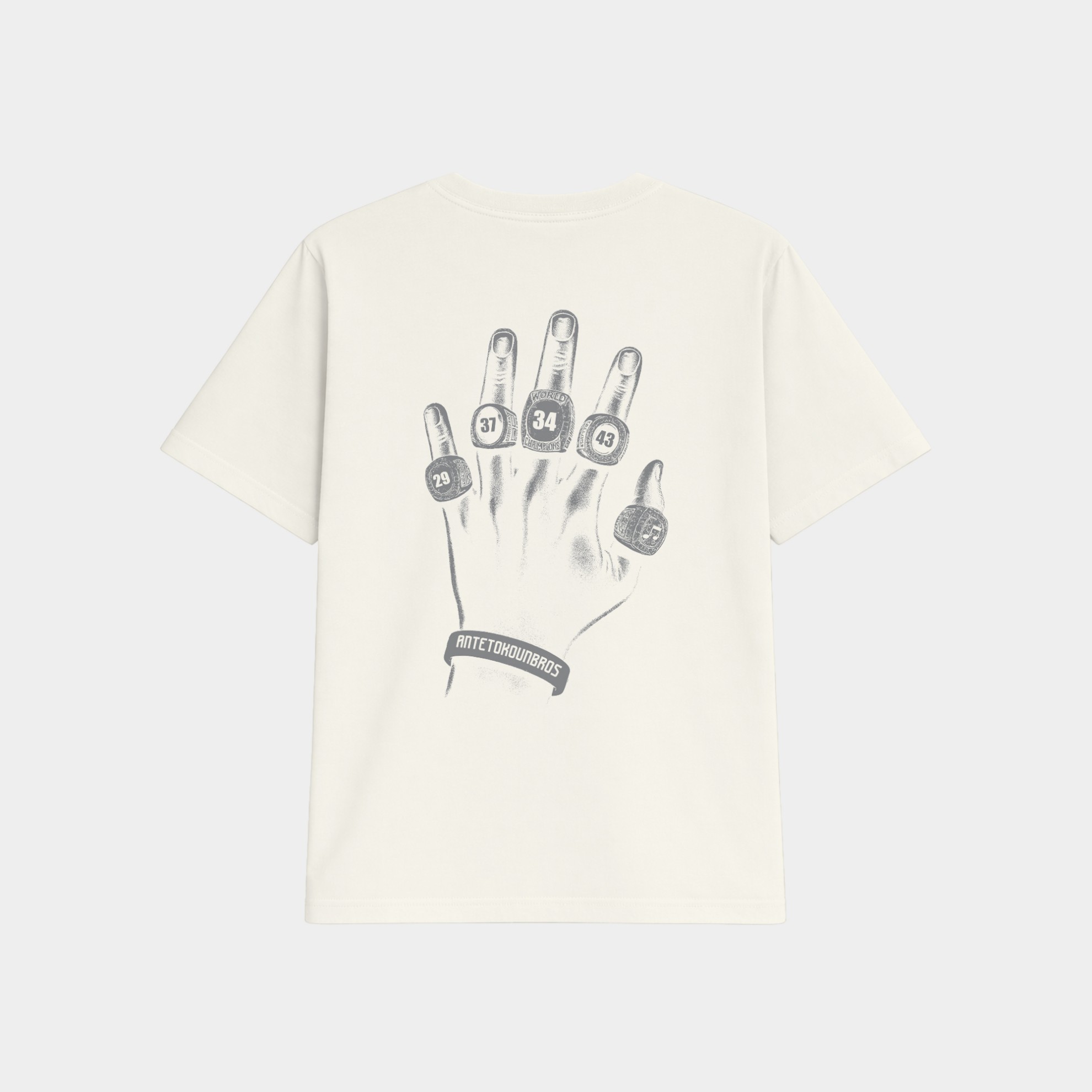 Antetokounbros Rings Ovesized Tee Off White Back