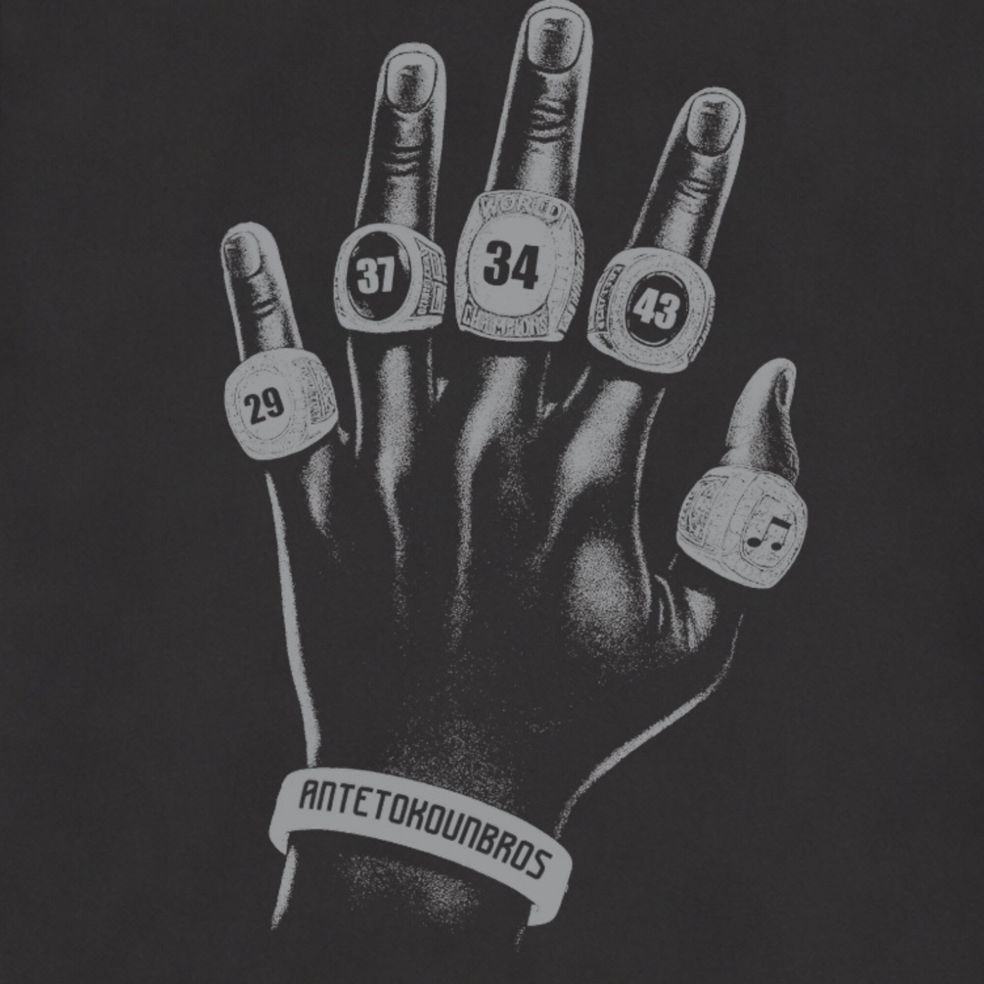 Antetokounbros Rings Ovesized Tee Black Detail