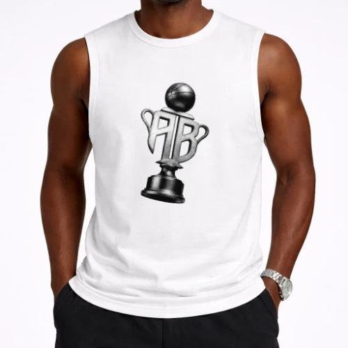 Antetokounbros Trophy Sleeveless Muscle Tank White Model thumb