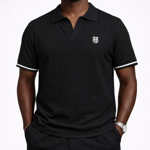 Antetokounbros Waffle Polo Tee Black Model thumb
