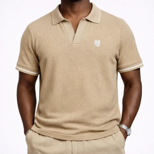 Antetokounbros Waffle Polo Tee Black Model thumb