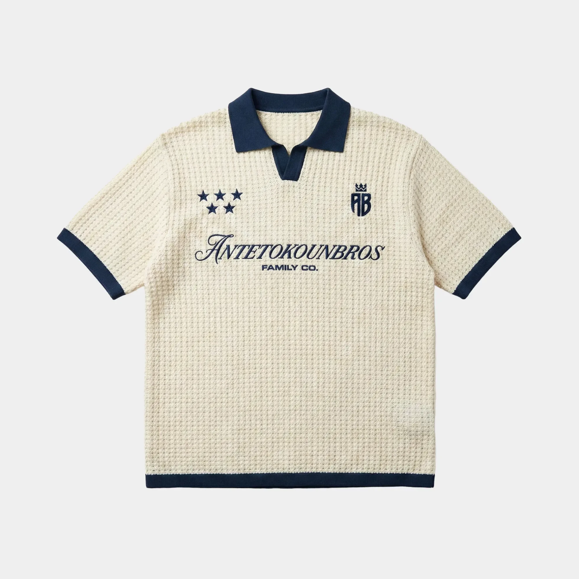 Antetokounbros Kintted  Oversized Polo Tee Off White Front