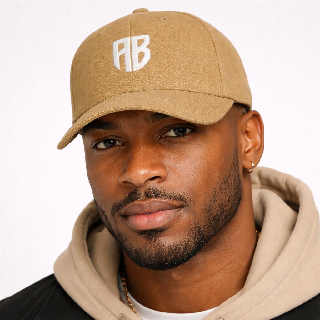 Antetokounbros Stonewashed Strapback Cap Beige Model Front