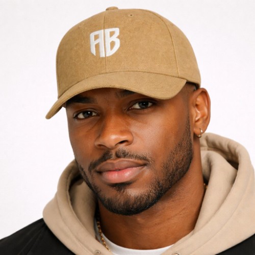 Antetokounbros Stonewashed Strapback Cap Beige Model Front thumb