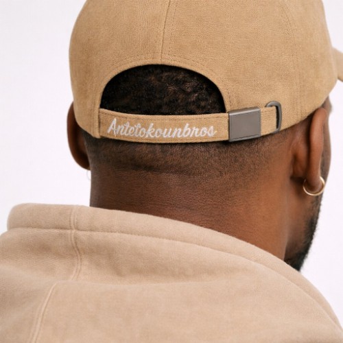 Antetokounbros Stonewashed Strapback Cap Beige Model Back thumb