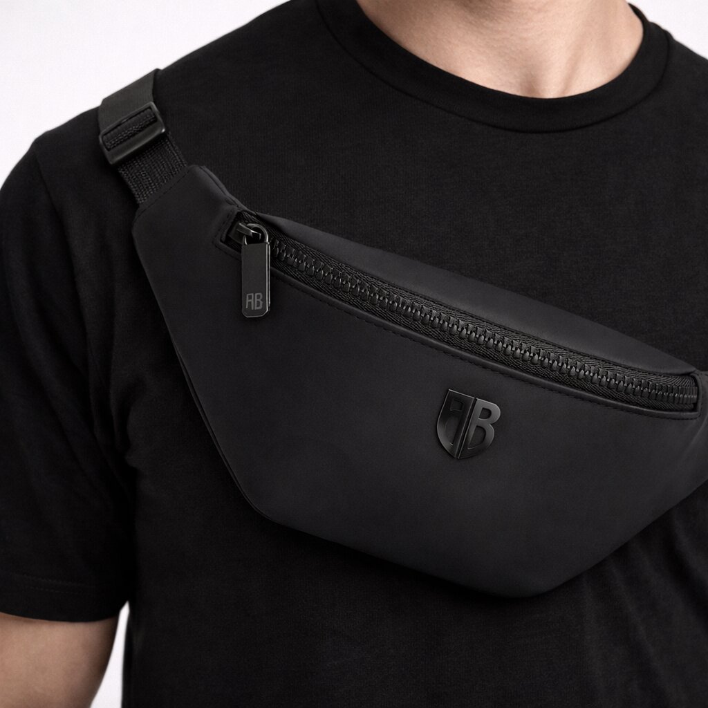 Antetokounbros Rubberized Waist Bag Black Model