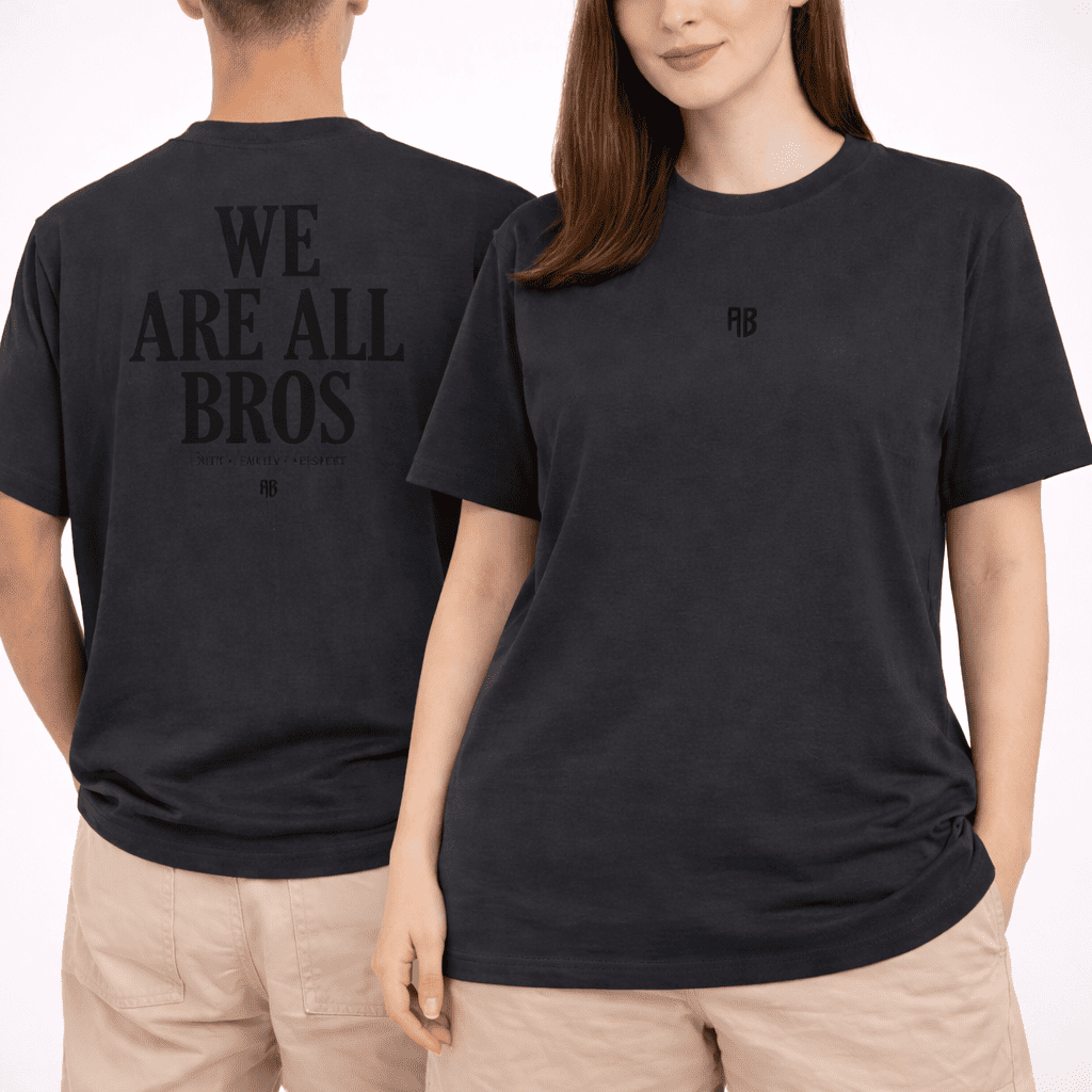 	We Are All Bros Stonewashed Oversized Tee Carbon Models
