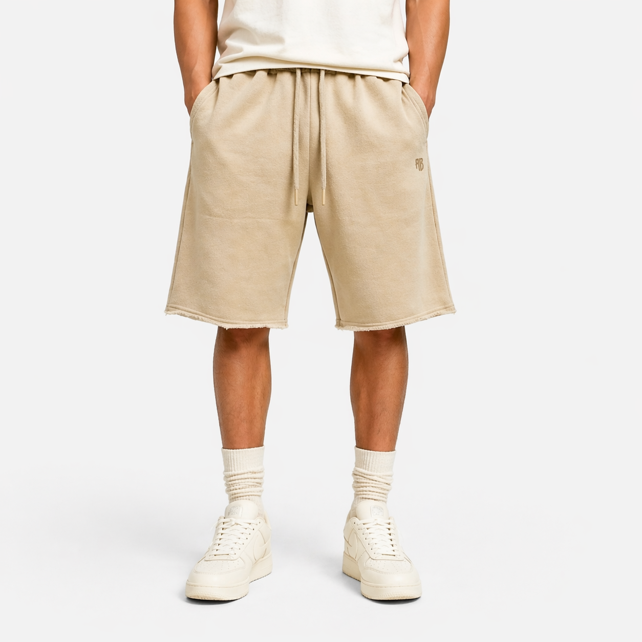 Antetokounbros Men's Baggy Shorts Beige Model