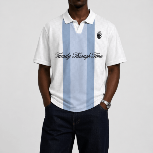 Antetokounbros Family Through Time Polo Tee White Model