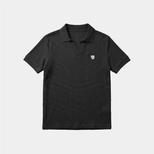 Antetokounbros Waffle Polo Tee Black Front
