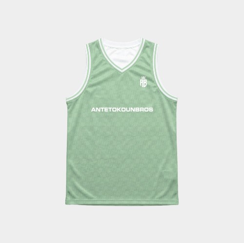 Antetokounbros Basketball Jersey Sage Green Front