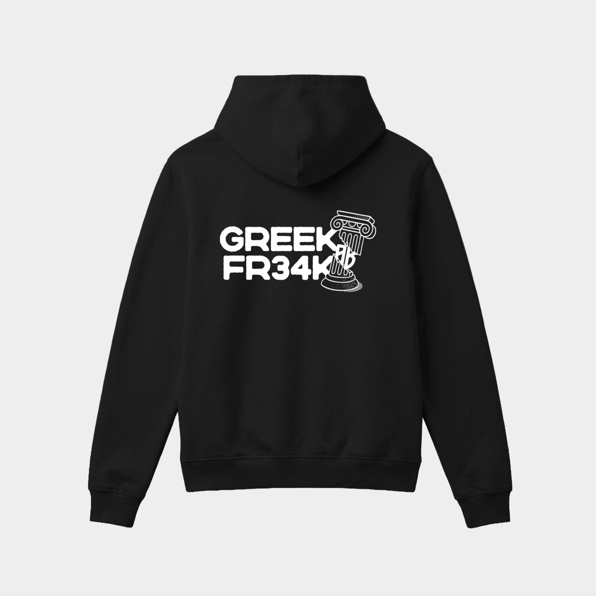 Kids navy Greek FR34K Column Hoodie featuring a Greek column artwork on the chest.