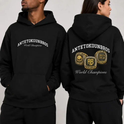 Rings Hoodie Black Models thumb