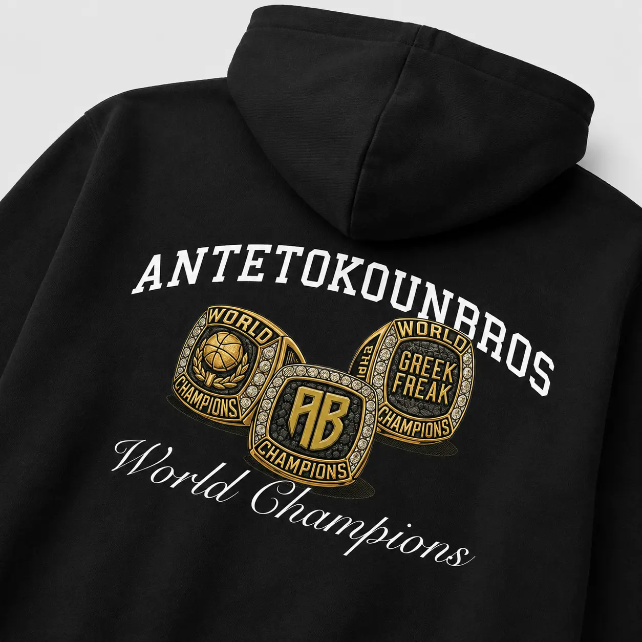 Rings Hoodie Black Detail Back