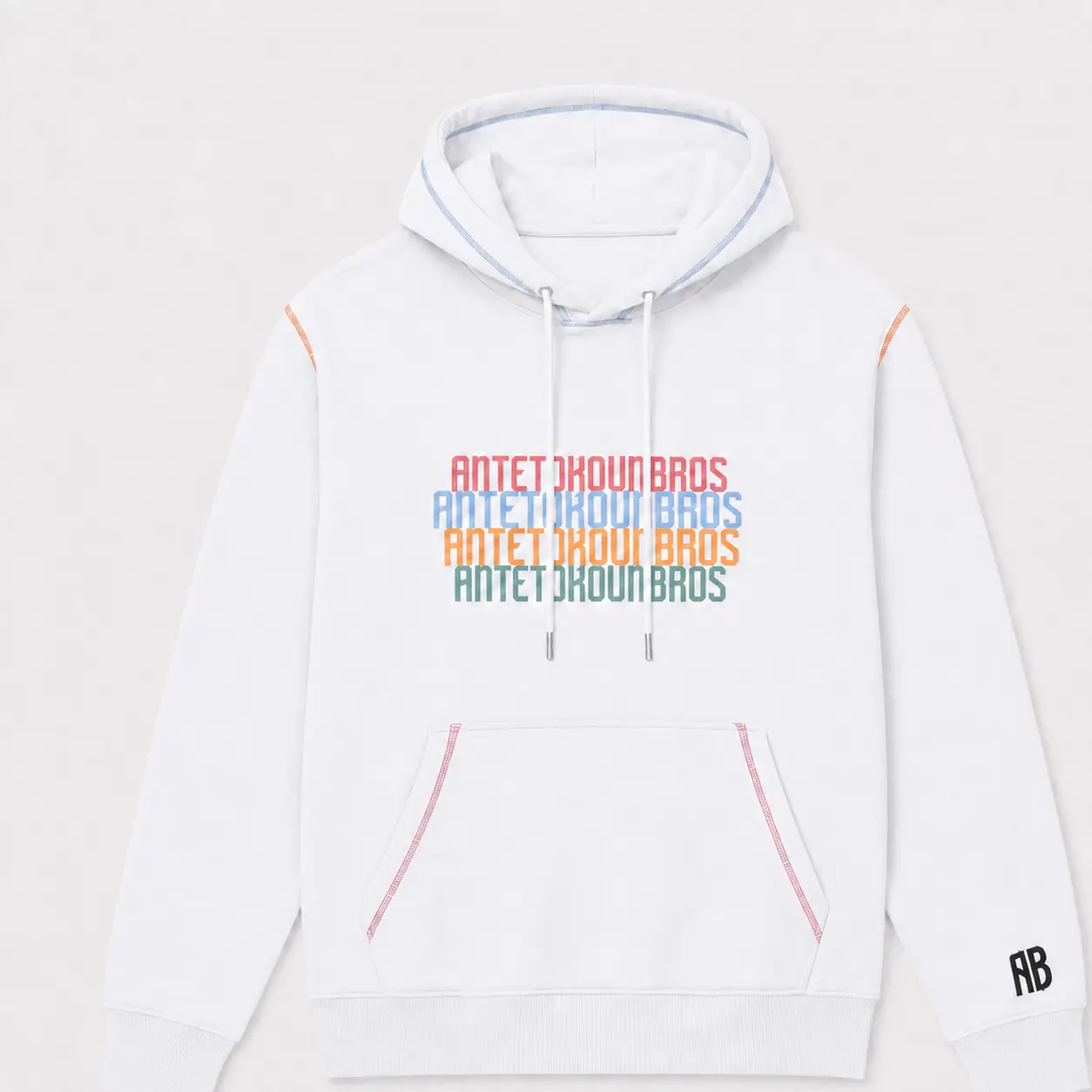 ANTETOKOUNBROS Men's Hoodie Multicolor White