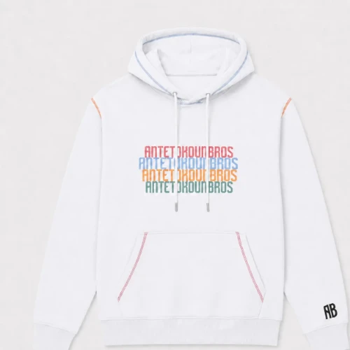 ANTETOKOUNBROS Men's Hoodie Multicolor White